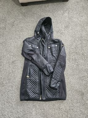 Michael Kors Black Quilted Hooded Puffer Coat